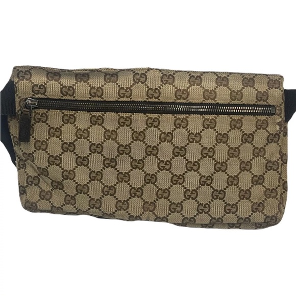 GUCCI GG Belt Bag Monogram Canvas Beige Bum Bag Fanny Pack Waist Bag - Picture 4 of 16